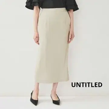 새상품 언타이틀 롱 스커트 S 그레이지 새틴 타이트 오피스