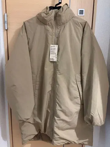무인양품 발수 스탠드 칼라 다운 코트 베이지 M 미사용 새상품