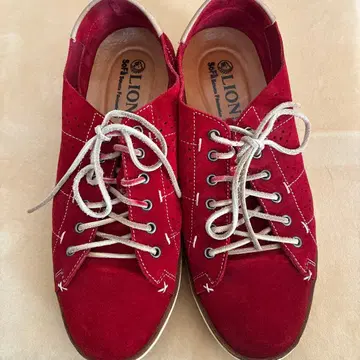 LION 남성 신발 스웨이드 빨간색
