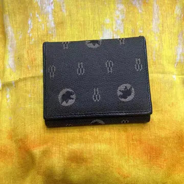 이단 접이식 지갑 합성 피혁 블랙