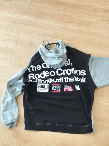 로데오 크라운 LOGO 빅 후드티 그레이