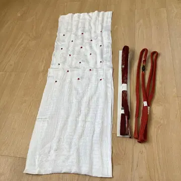 허리띠, 오비 장식 천 세트 화이트 오렌지