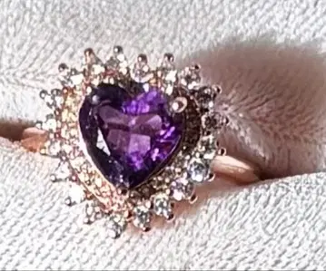 자수정 실버 925 핑크 골드 코팅 프리 사이즈 11호