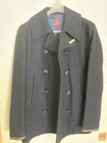 TAKEO KIKUCHI 네이비 피 코트 울