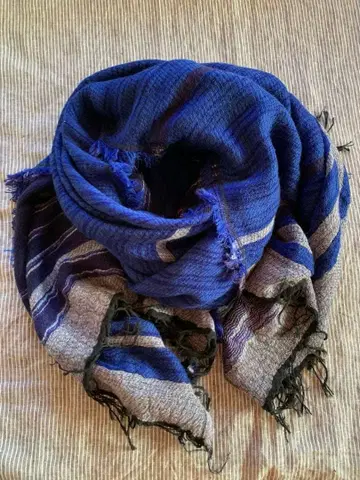 타마키 니이메 울 코튼 숄 빅 블루 택 포함 새상품