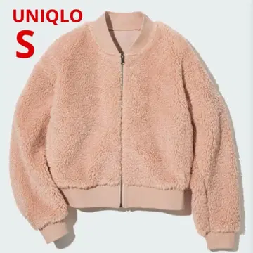 유니클로 방풍 아우터 플리스 리브 블루종 11 PINK 봄버 자켓