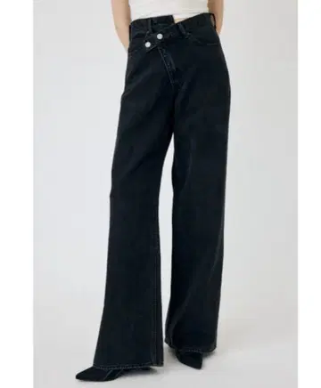 MOUSSY 크로스 허리 와이드 스트레이트 데님