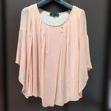 UNTITLED 핑크 플레어 슬리브 셔츠 사이즈 M