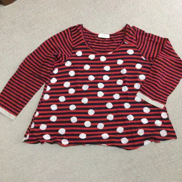 새상품급! 슈퍼 하카 수수료 티셔츠 빅 사이즈 도트 x 보더 경량