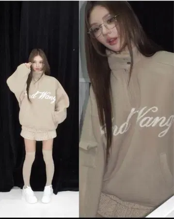 andwang Fluffy fleece set beige