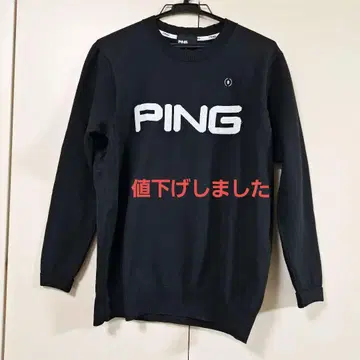 PING 블랙 크루넥 스웨터 S