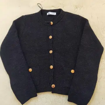 Zara 골드 버튼 가디건 M 그레이
