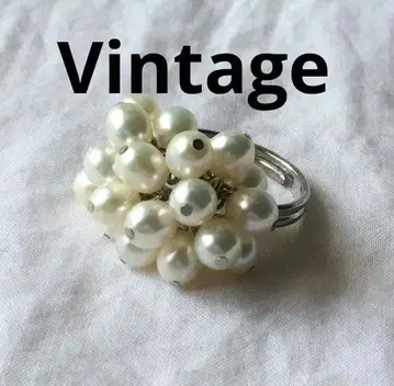 빈티지 담수 진주 실버 반지 프리 사이즈 담수 펄