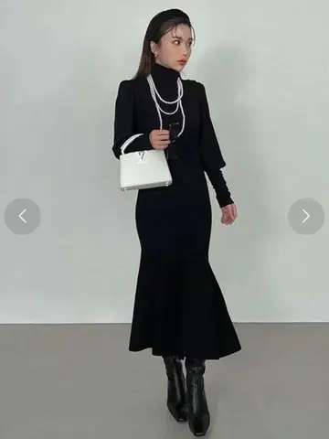 eimy istoire 개더 슬리브 머메이드 니트 원피스