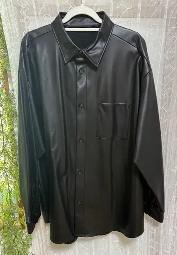 인조 가죽 오버 사이즈 셔츠 3XL