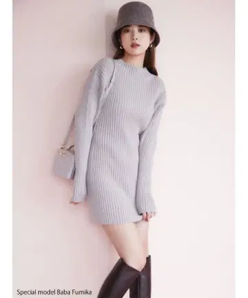 Sustainable 리브 타이트 미니 니트 원피스