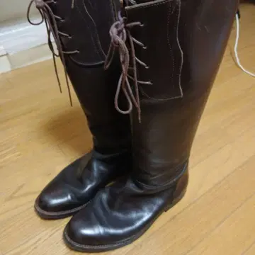 다크 브라운 가죽 롱 부츠