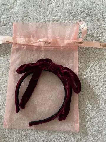 ALEXANDRE DE PARIS 버건디 헤어밴드