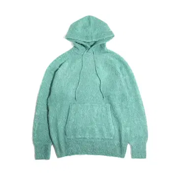 AURALEE 모헤어 니트 후드티 그린