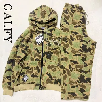 미사용 GALFY 셋업 중형견 카모 보아 카모플라쥬 후드티 팬츠 레어