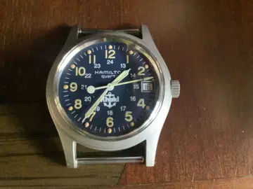 레어 해밀턴 카키 메이트9797 네이비 닻 마크 앵커 쿼츠