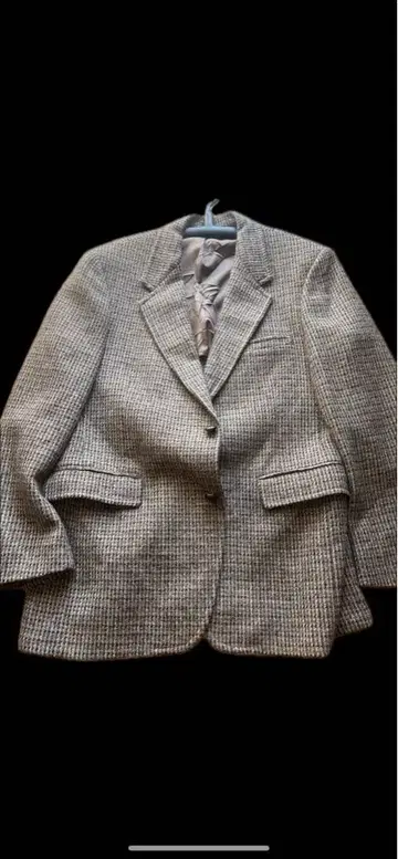 울 체크 무늬 테일러드 자켓