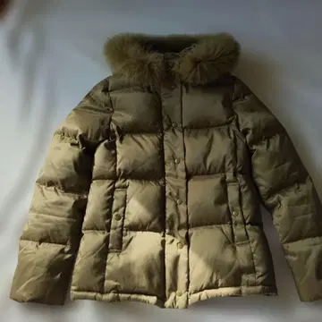 HUMANWOMAN 카키 후드 부착 다운 자켓