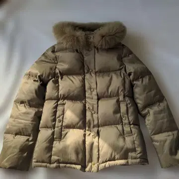 HUMANWOMAN 카키 후드 부착 다운 자켓