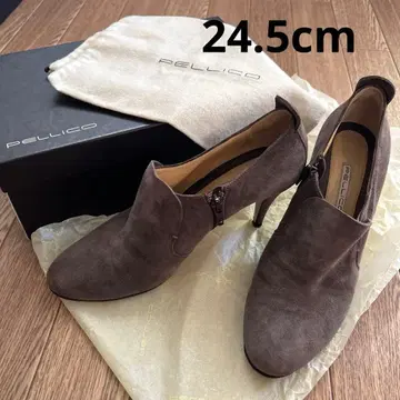 PELLICO 브라운 스웨이드 부티 24.5cm