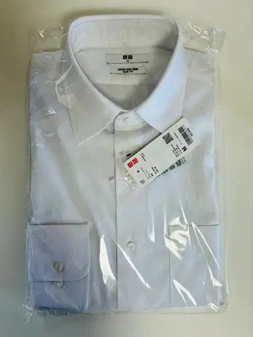 UNIQLO 슈퍼 논아이론 슬림셔츠 M 화이트