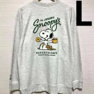 새상품 Snoopy 스누피 피넛 트레이닝복 L 그레이 사가 자수