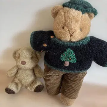 산애로우 레트로 곰 봉제 인형 테디베어 크리스마스 니트