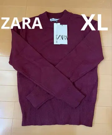 ZARA 택 포함 새상품 보르도 스웨터 니트 XL 빨간색 와인 레드