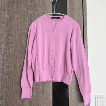 마르티니크 핑크 긴팔 가디건 면 100% 프리 사이즈