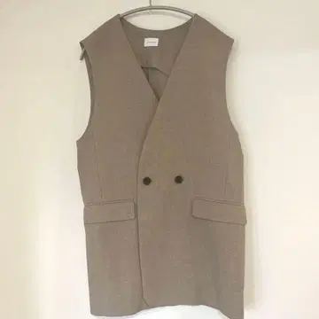 greenlabelrelaxing 베이지 더블 버튼 베스트 베스트 카키