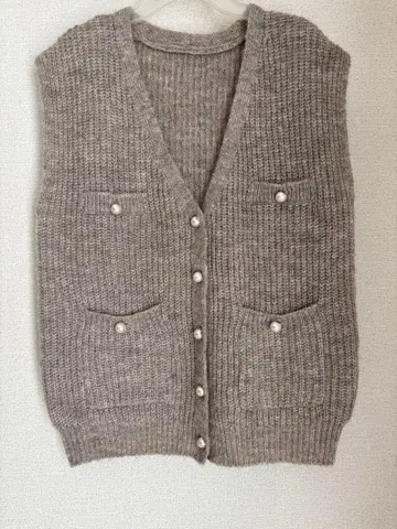 미사용 새상품 MURUA 니트 베스트 베이지 프리 사이즈