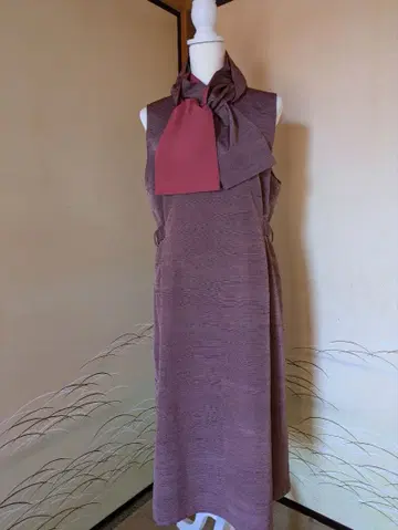 기모노 리메이크 순수 실크  직조 안감 점퍼 스커트 스톨