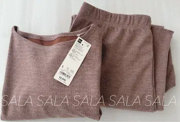 택 포함 미사용 새상품 GU 브러쉬드 브라운 라운지 세트 L 다크 브라운