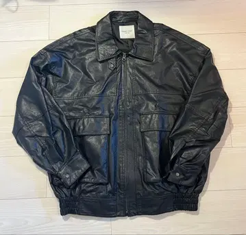 FREAK'S STORE 집업 디자인 블랙 페이크 레더 자켓