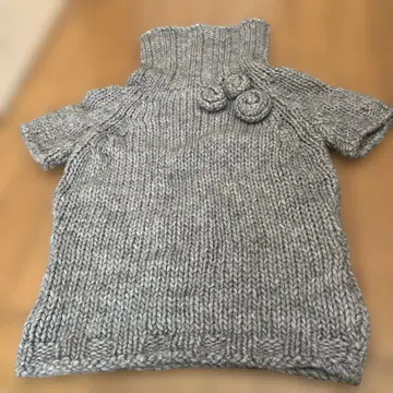 블루걸 그레이 니트 상의 반팔