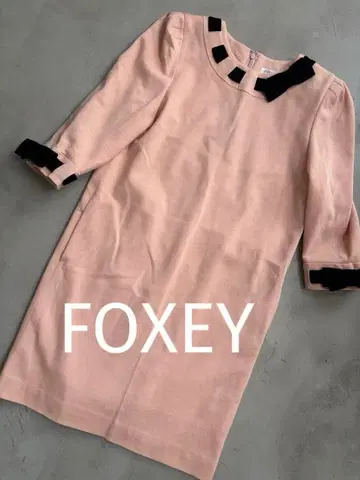 FOXEY 핑크 7부 소매 무릎 기장 원피스