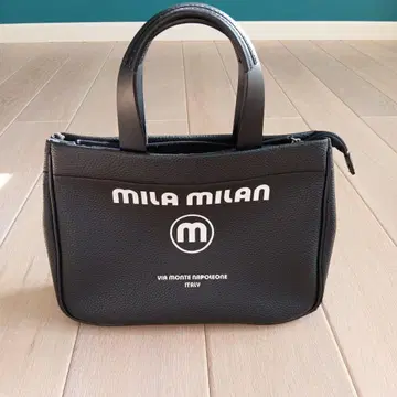 MILA MILAN 블랙 가죽 토트백