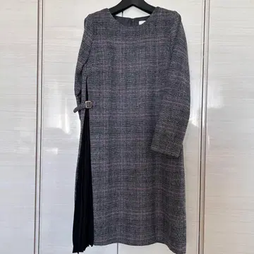 글렌체크 원피스 사이드 플리츠