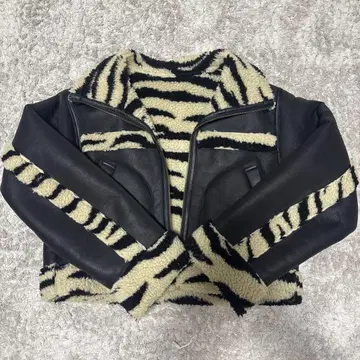 SLY 가죽 무스탕 자켓 제브라