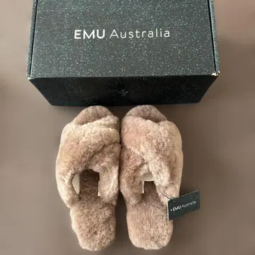 EMU Australia 베이지 오픈토 퍼 샌들