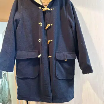 네이비 더플 코트 후드 부착