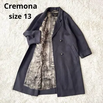 Cremona 캐시미어 100% 롱 코트 13호 그레이 퍼플 계열