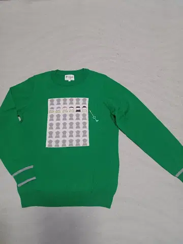 Picone 니트 스웨터 그린 캐릭터 디자인