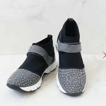 [일본제] 천연 가죽 인솔 절개 슬립온 스니커즈 24cm