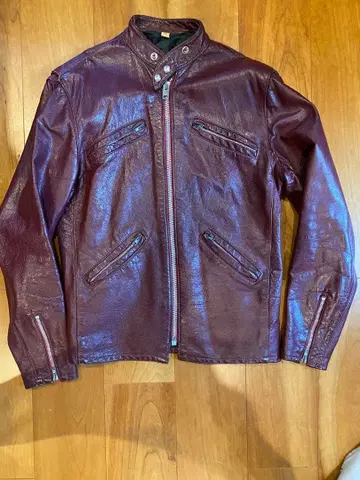 60s 70s 빈티지 옷깃 없는 싱글 라이더 가죽 자켓 캐나다제